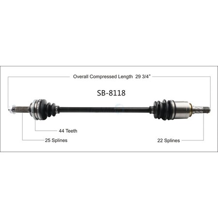 Surtrack Axle Cv Axle Shaft, Sb-8118 SB-8118